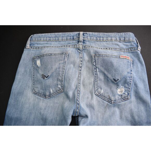 Hudson Skinny Jeans Medium Blue Distressed Knee Super Soft Womens 27 - Picture 12 of 12